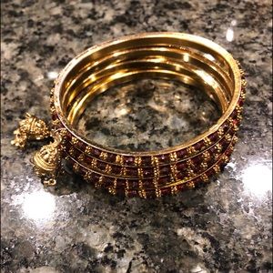 Beautiful gold and ruby bracelets